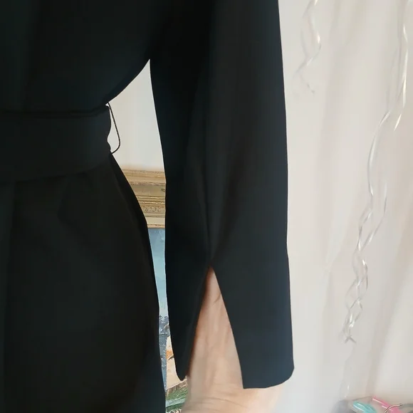 Nwt WYNNE LAYERS Chic Black Women's CHIC Blazer with Belt SZ MED - Picture 5 of 10